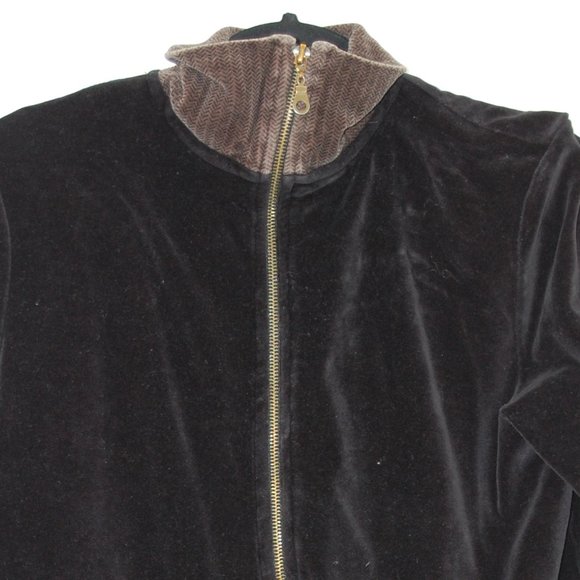 COTTON COUTURE Black/ Gray Velour Jacket Size M - Picture 4 of 12